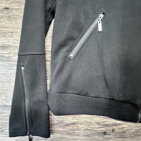 Matty M Black Bomber Jacket with Long Sleeves and Soft Texture - Picture 4 of 14